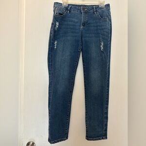 JAG JEANS, medium blue, sz 10, light distressing,midrise straight leg Girlfriend
